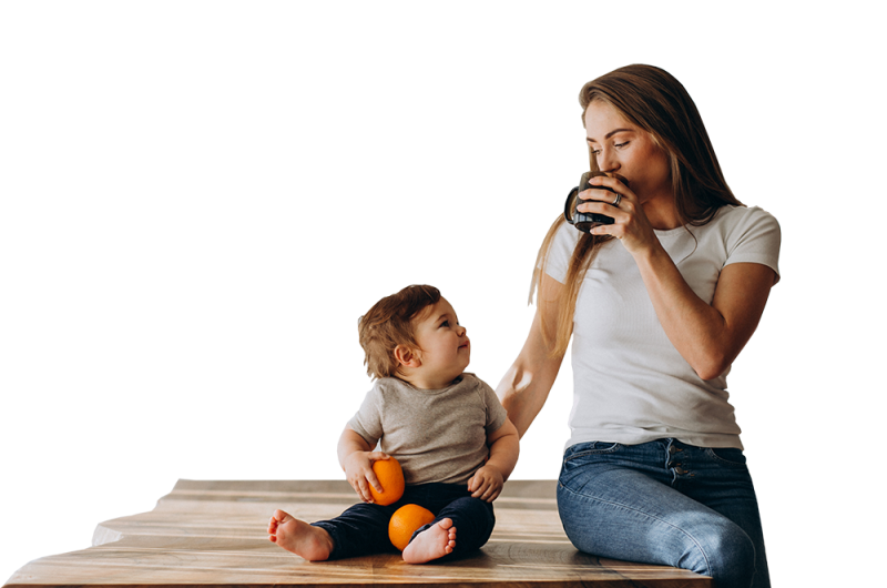 young-mother-with-little-son-drinking-water-home