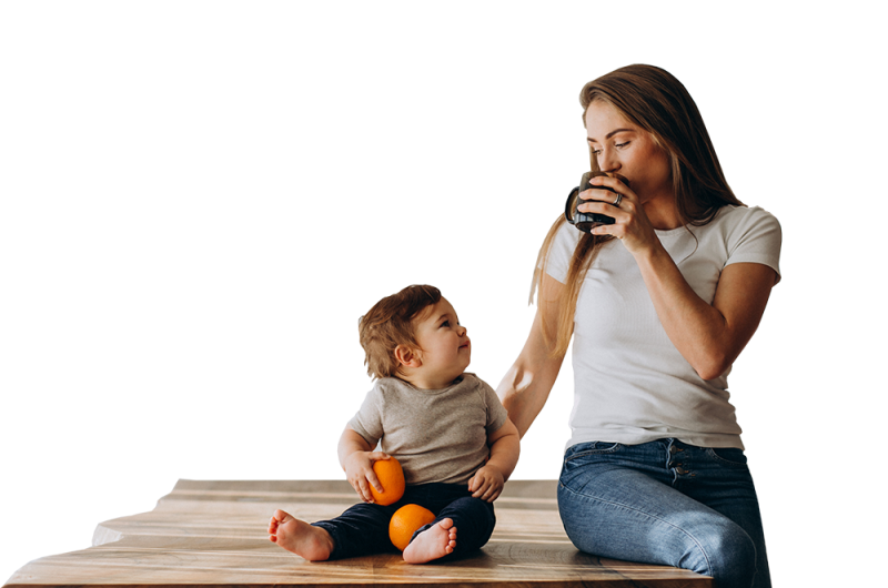 young-mother-with-little-son-drinking-water-home young-mother-with-little-son-drinking-water-home